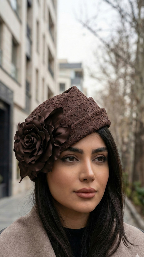 کلاه فرانسوی مدل برژه گل رز
